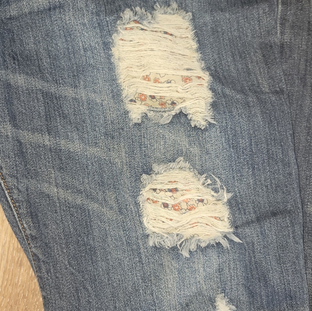 Monthorigin Patchwork Distressed Jeans - image 3